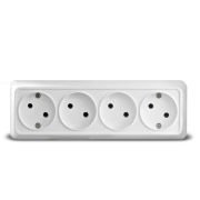 Розетка Универсал Олимп 4-я б/з о/у О1162