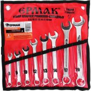 ЕРМАК Набор ключей рожково-накидных, 8 предм. 8-19мм, усиленные, в сумке