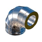 Сэндвич колено 90 нерж,нерж. d 115/200 0,8мм/0,5мм