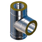 Сэндвич тройник D 115/200*90  нерж. 0,8мм/нерж0,5м