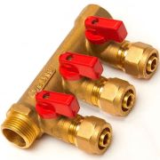 Коллектор с шар. краном 3/4