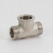 Тройник 15 п-м-п никель