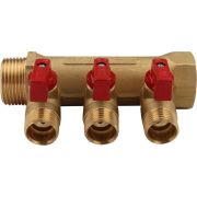 Коллектор с шар.кр. лат. 3/4*1/2*3н.р.